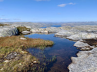 Utsikt nordøstover mot Svartevassmagasinet.