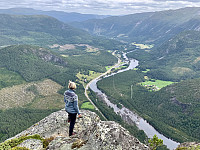Utsikt sørover mot Otra og Rygnestad.