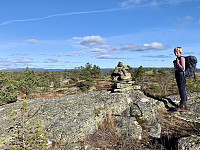 Toppen av Vore. Fjellene i Åmli bak til venstre.