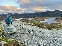 Utsikt mot vannene og myrene sør for Lakkastølen.