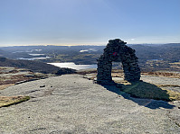 Utsikt mot Grøsfjellvatnet, Eiavatnet og Heigravatnet.