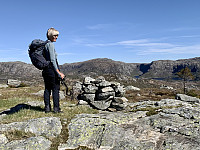 Toppen. Skarfjell til venstre, Grønhaug sentralt og Linborgvatnet til høyre.