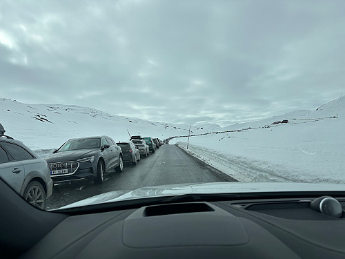 Parkerte biler så langt jeg kunne se