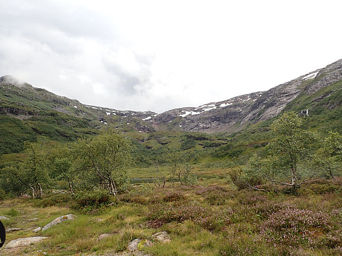 Utsikt innover Roksbotn, skaret vi gikk opp ca midt i bildet 