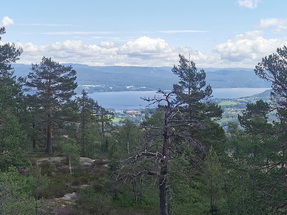 Ulefoss brua som dukket opp da jeg begynte å gå ned stien på ande siden