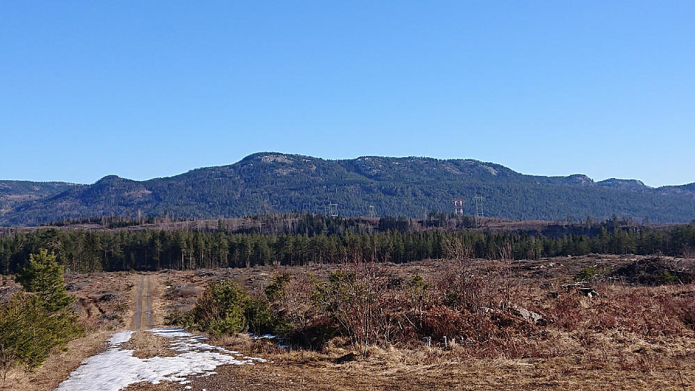 Fra Skådalsvegen ved Gromstul, utsikt mot Skrehelleområdet.