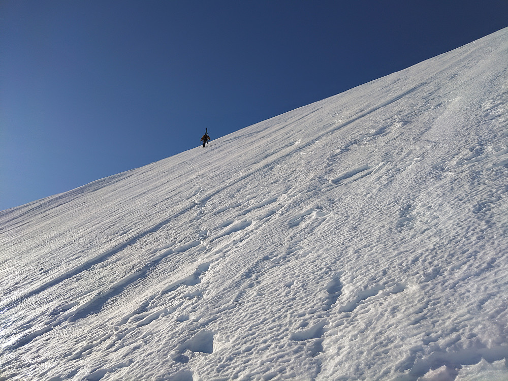Easy: snøflanken opp mot Gjertvasstind, i perfekte tråkke forhold