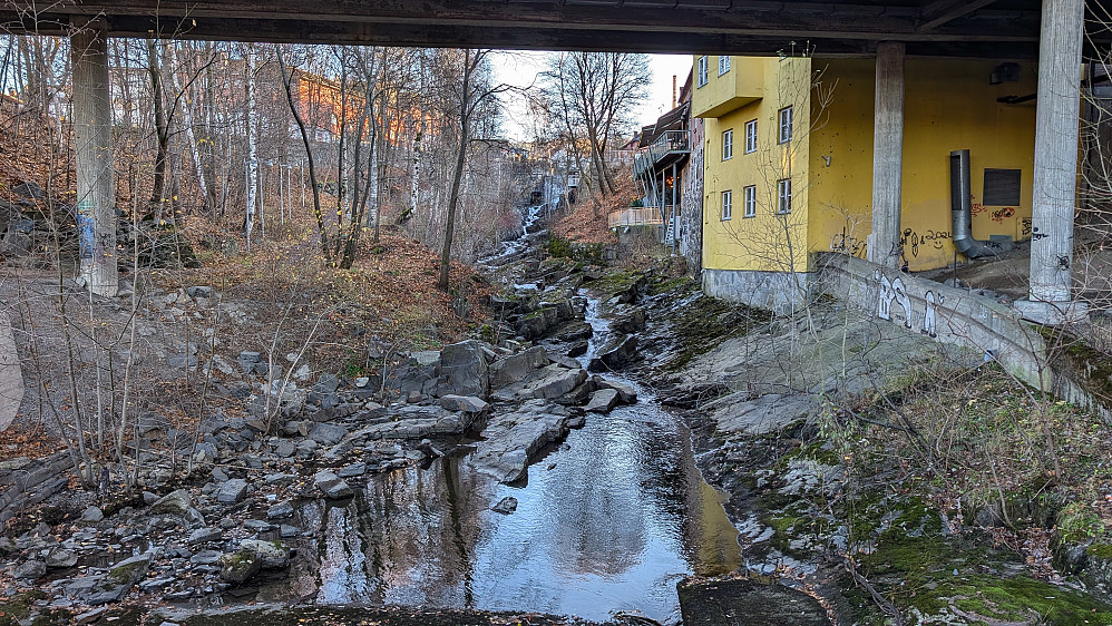 Mesnaelva idag. Liten vannføring.