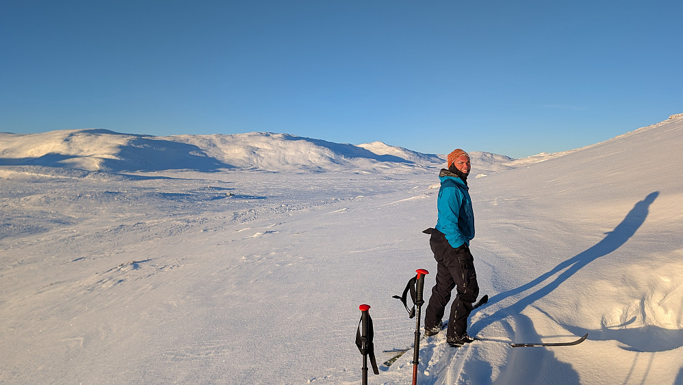 Vi har gått over Øyangen. Tar en rast før oppstigningen til Stornakken