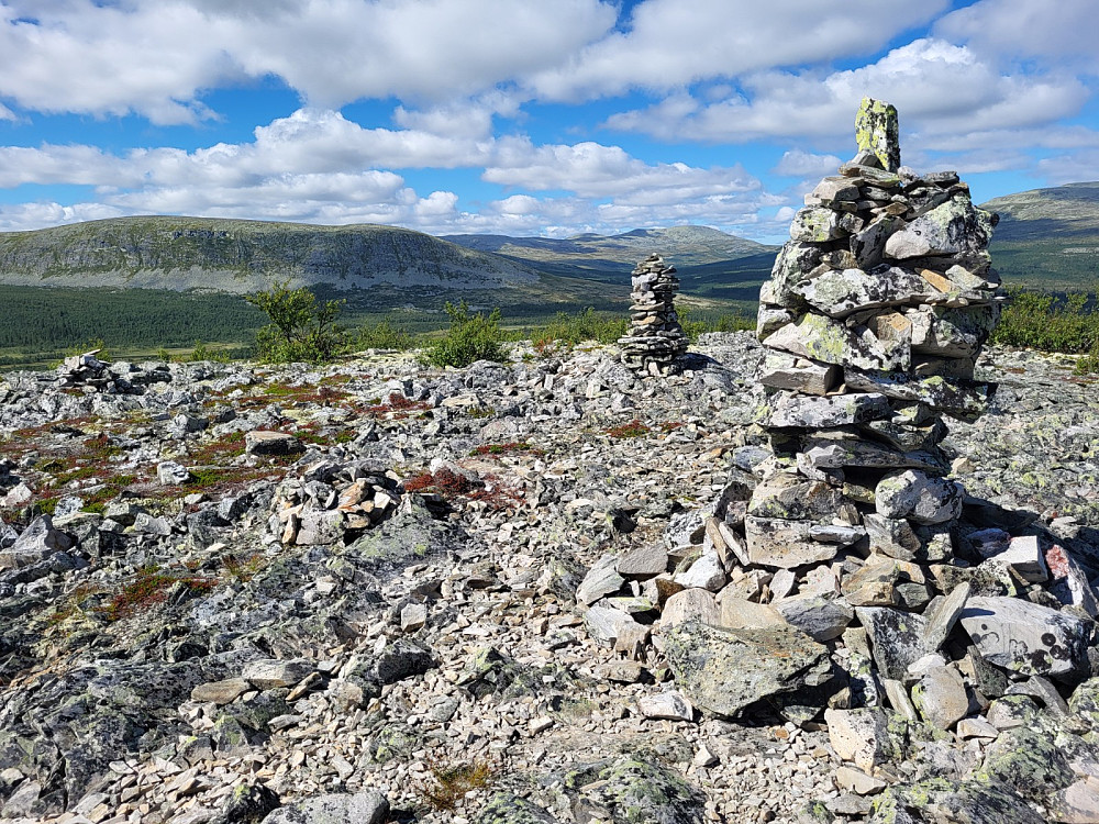 Her er toppen. Toppen til venstre i bakgrunnen er Imsdalsvola, som eg gjekk på etterpå.