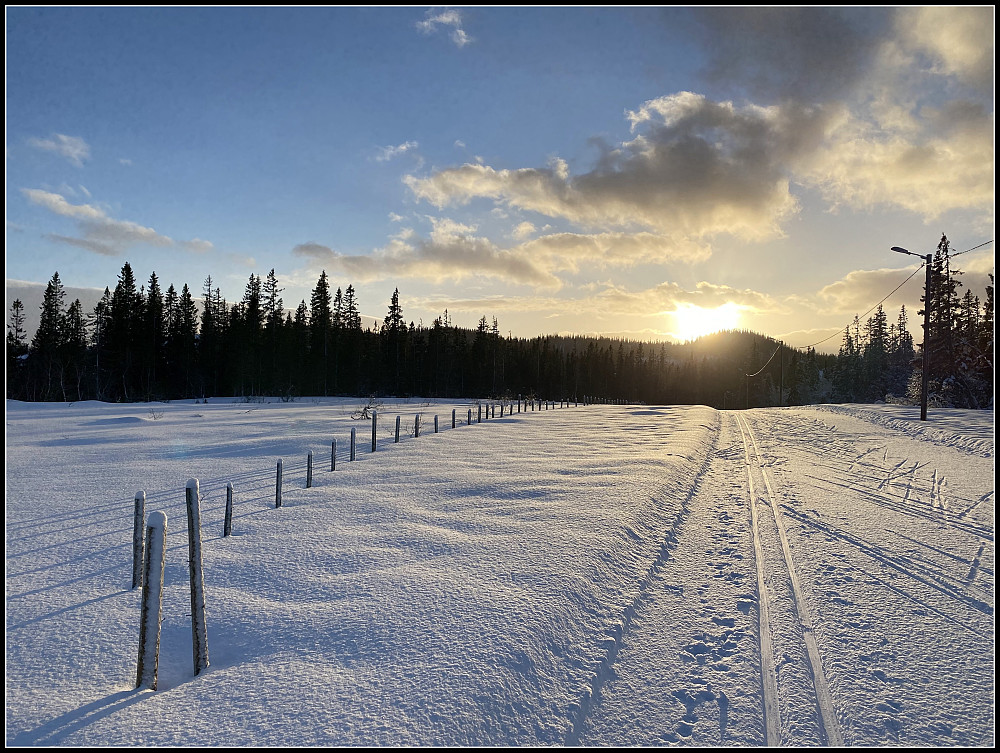 Sola går ned.