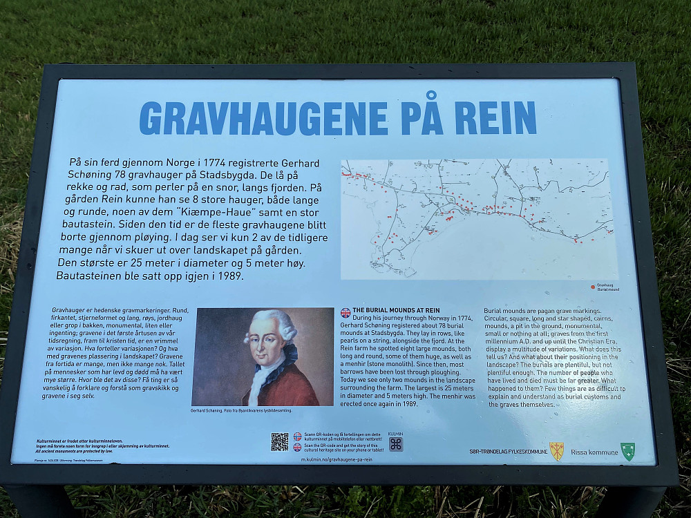 Fin info om gravhaugene på Rein.