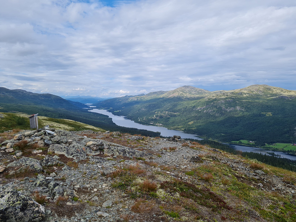 Jentfjellet ned toppbokkasse, mot Espedalen og Gråhøene