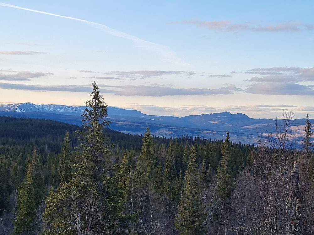 Utsikt fra Vardkampen, mot Skeikampen, Bånseterkampen og Killiknappen