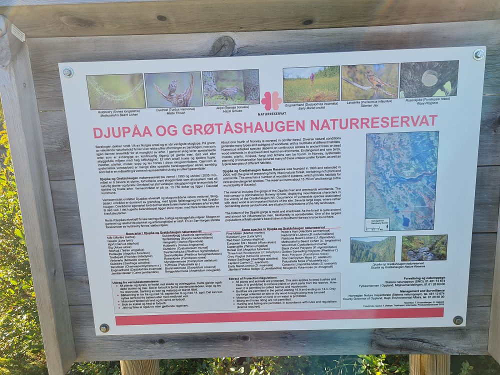 Infoskilt på Grøtåsen