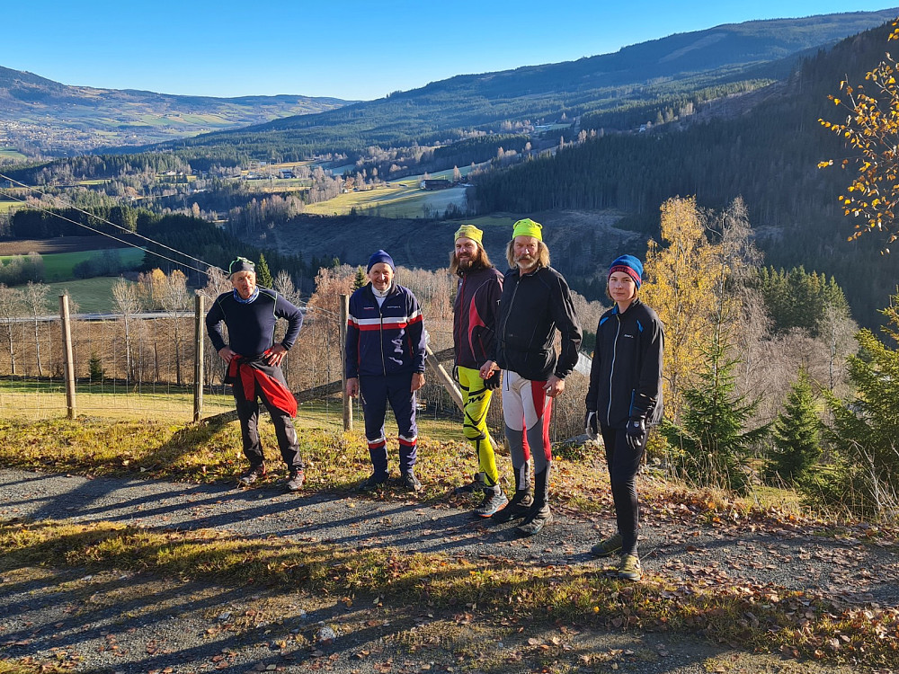 Gudmund, Harald, Ole Amund, Inge og Christian Jarle ved Brudalsekkern