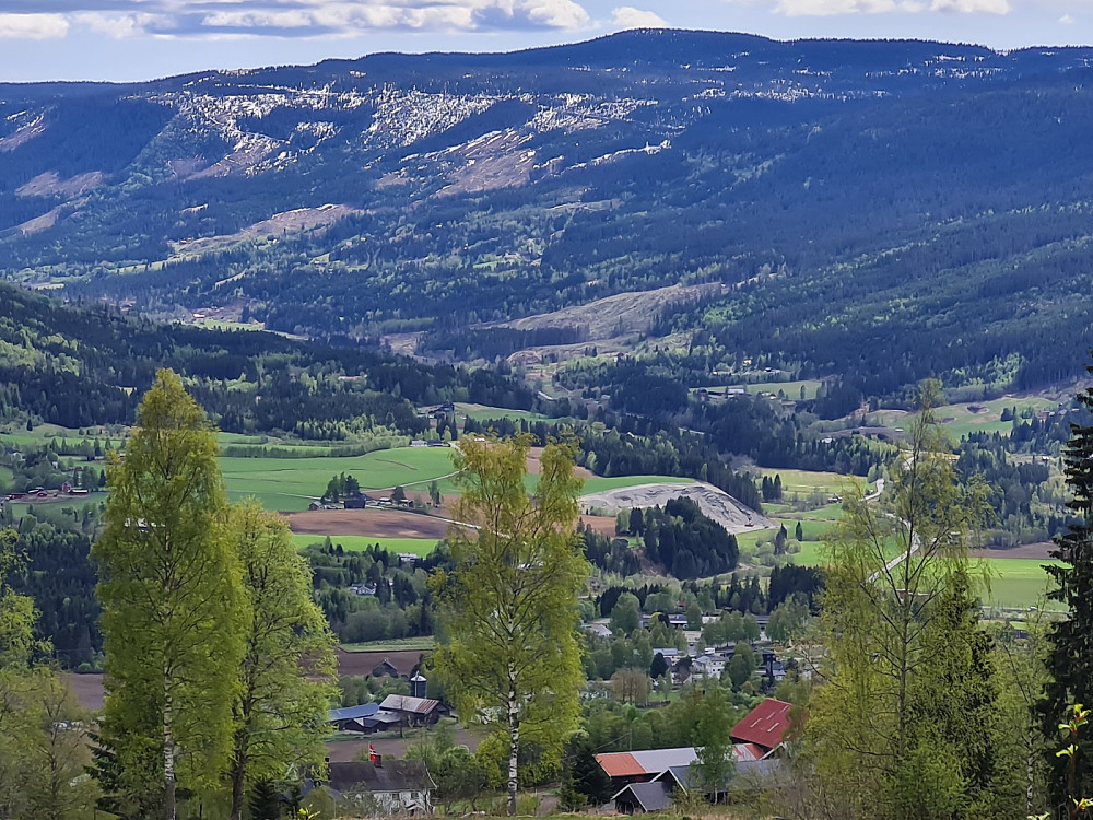 Utsikt fra turstart, mot Auggedalen