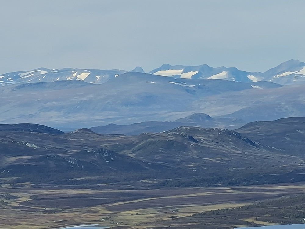 På Ongsjøfjellet, mot Jotunheimen - Tjørnholstind helt til høyre