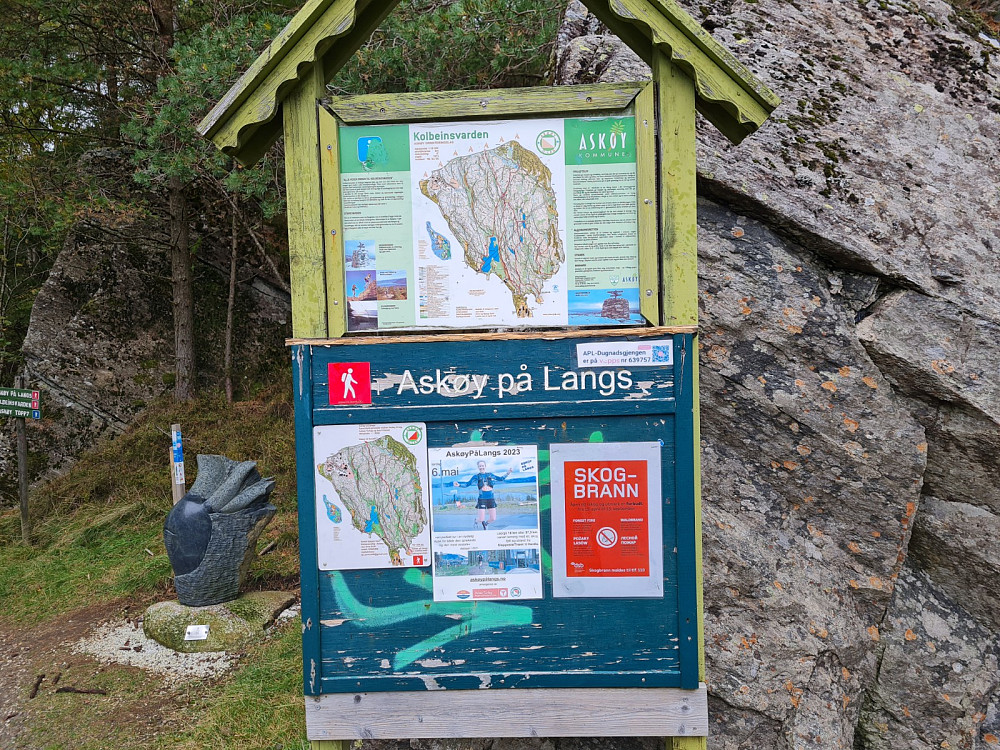 Info på parkeringsplassen ved Bergheim