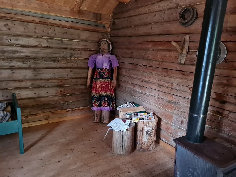 Inne i Flatsteinhytta