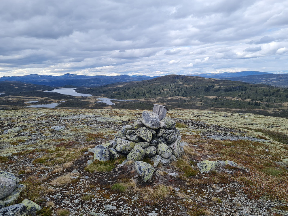 På Skjelbreidshaugen, mot Nuptjernet, Nedre Reinsjøen og Vågskardsfjellet