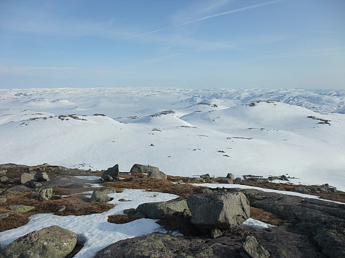 Utsikt sørover der Rosskreppfjorden ses.