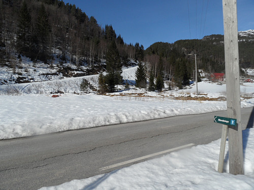Ved Ovedal fulgte eg skogsvegen til venstre mot Klovsteinen.
