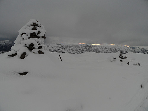 Godt med snø på toppen.