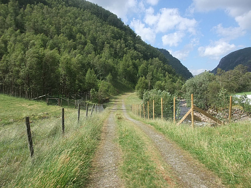 Traktorvegen ved Austrumdal der eg begynte turen.