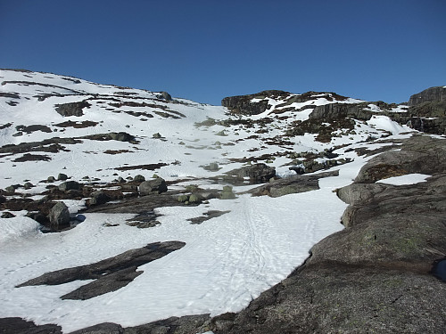 Klar for skiføre på ca 850 moh.