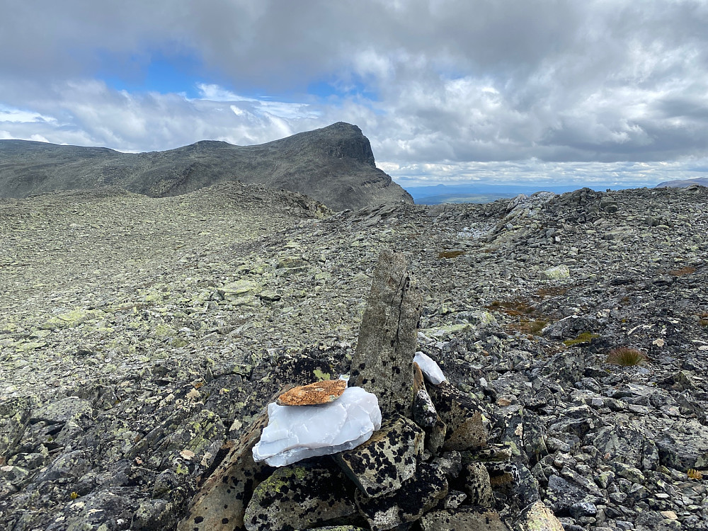 Flotte stein på vest-toppen. Grindane bak.