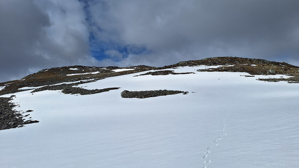 Snø og stein.