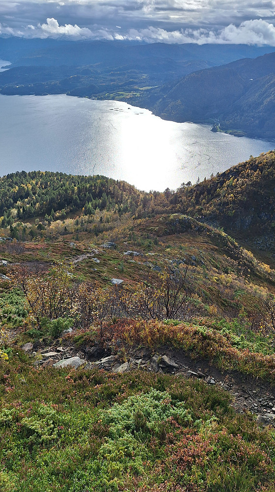 På vei ned.