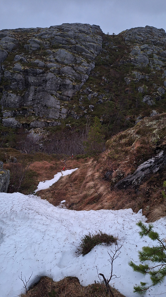 Dagens eneste snø i skaret.