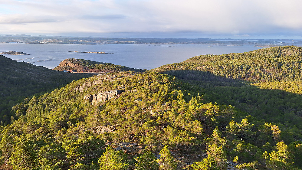Opp denne ryggen med artige naturformasjoner skjult under trærne. 