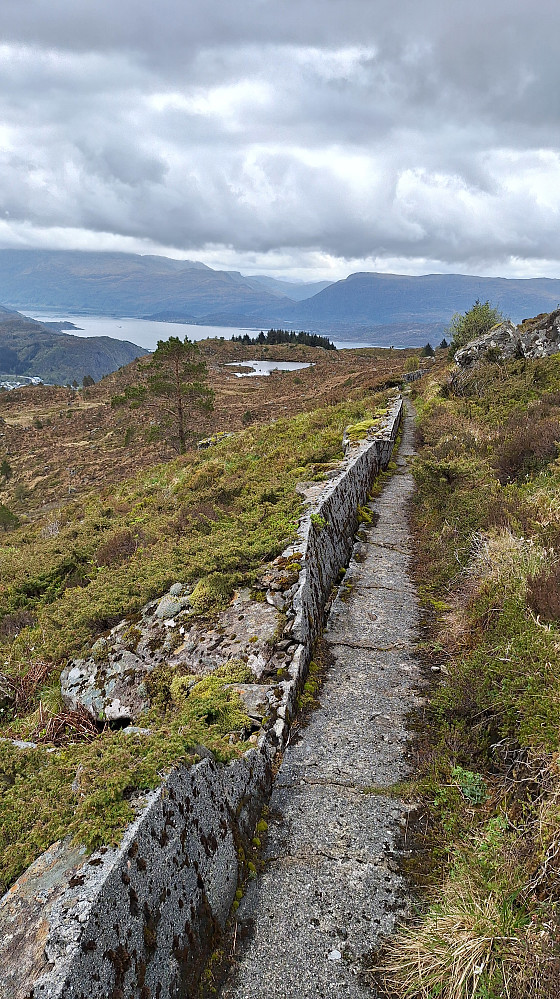 Fulgte stien i den gamle rørgata ned igjen.