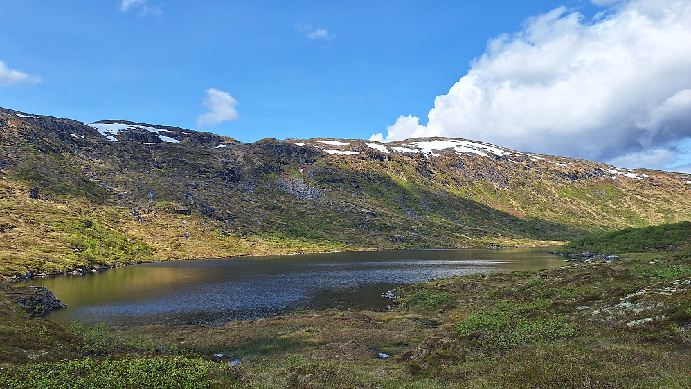 Langvatnet med Saufjellet bak.