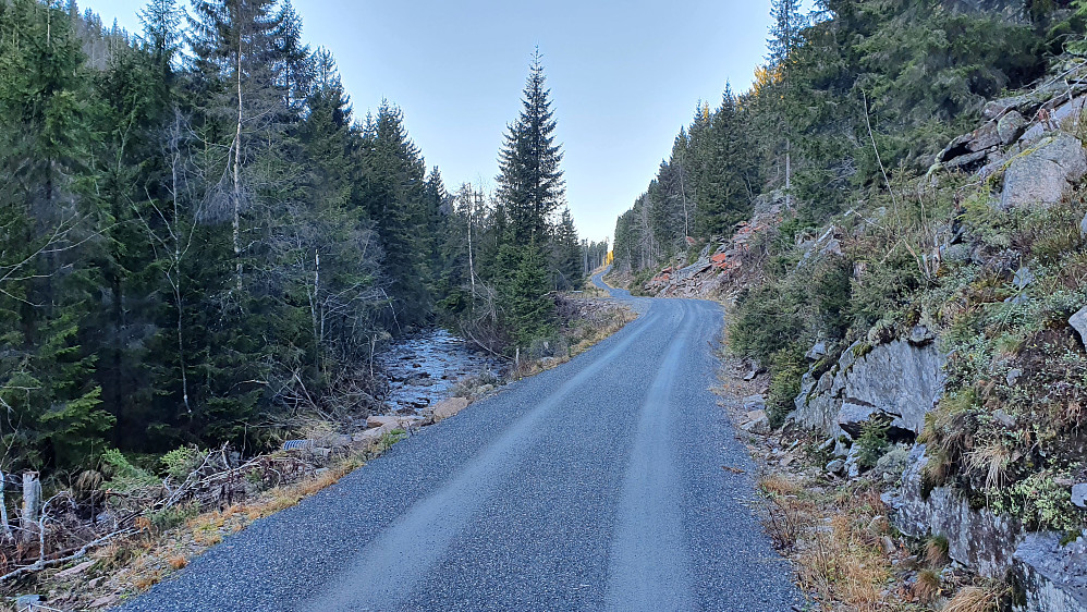 Veien jeg fulgte nordover i Tverrelvdalen.