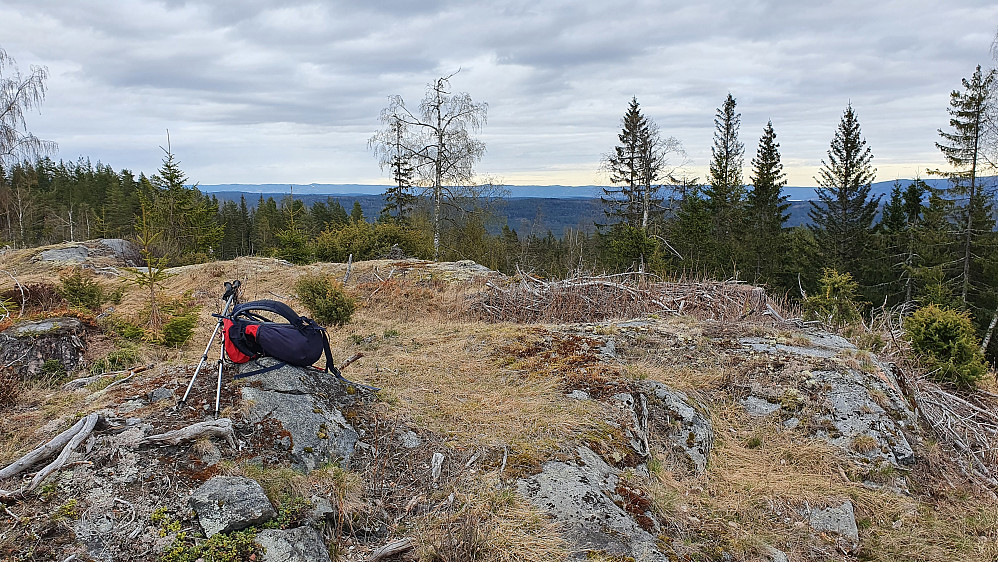 På toppen av Dælaåsen Sørøst (471), hvor det også var utsikt i flere retninger, som her mot øst.