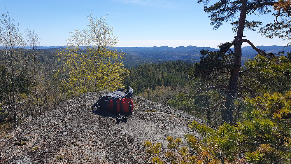 På høyden Øst for Skolapparåsen (329), som hadde turens aller flotteste toppunkt. Her med utsikt sørover.