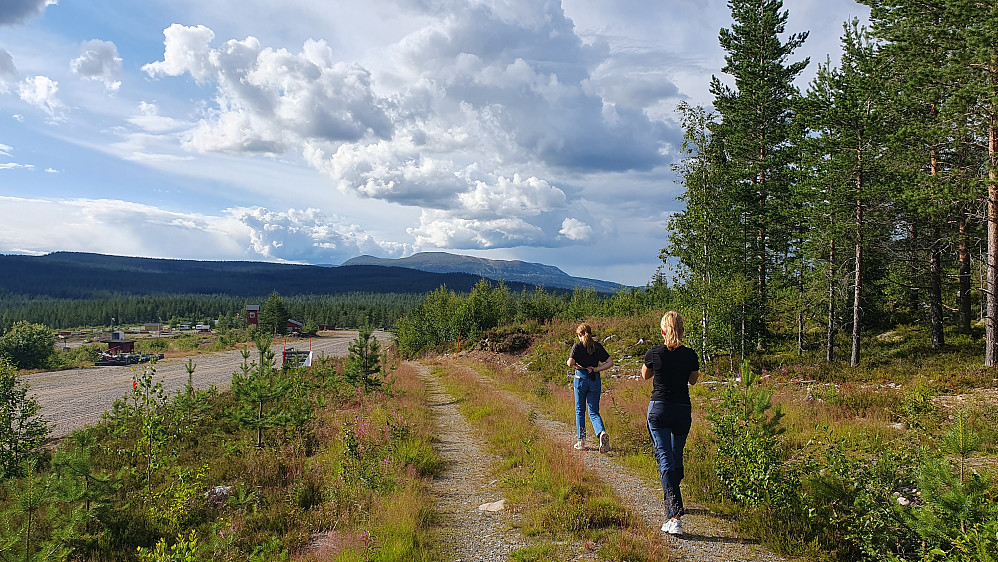 Fra returen, hvor vi straks er nede på motorbanen igjen. I bakgrunnen midt i bildet er Trysilfjellet (1132).