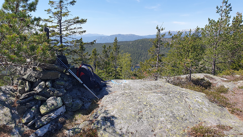 Toppvarden på Skautstein (700). Utsikt mot vest.