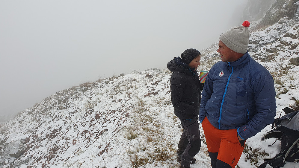 En liten drikkepause på drøyt 1200 meters høyde. 