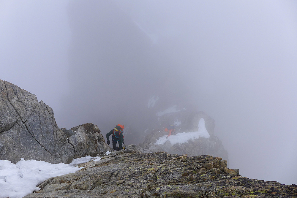 The final rock ridge below the summit of Piz Bernina. Really nice easy climbing here!