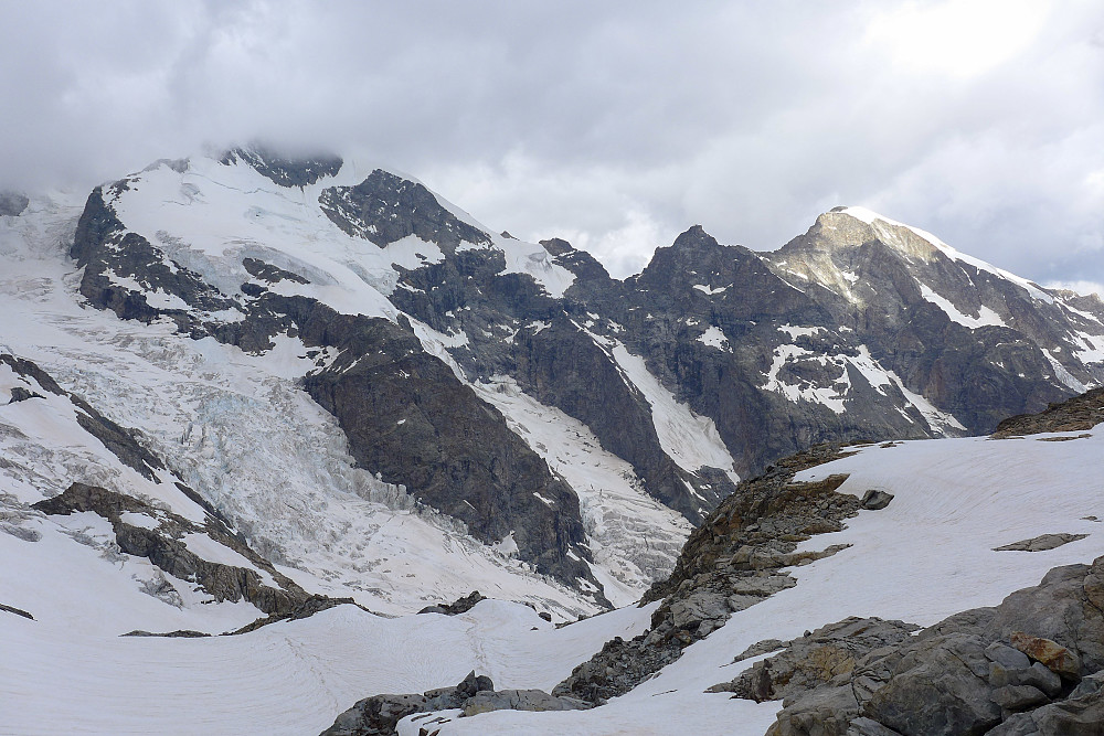 Piz Bernina seen from the foot of the Fortezza ridge