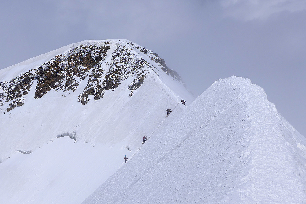 Another bunch of climbers making their way up to the summit ridge