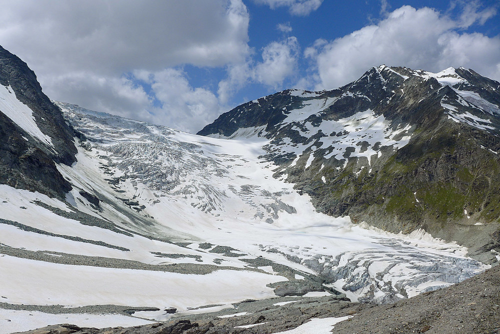 View of the Turtmanngletscher from where we started to re-ascend to the Adlerflue