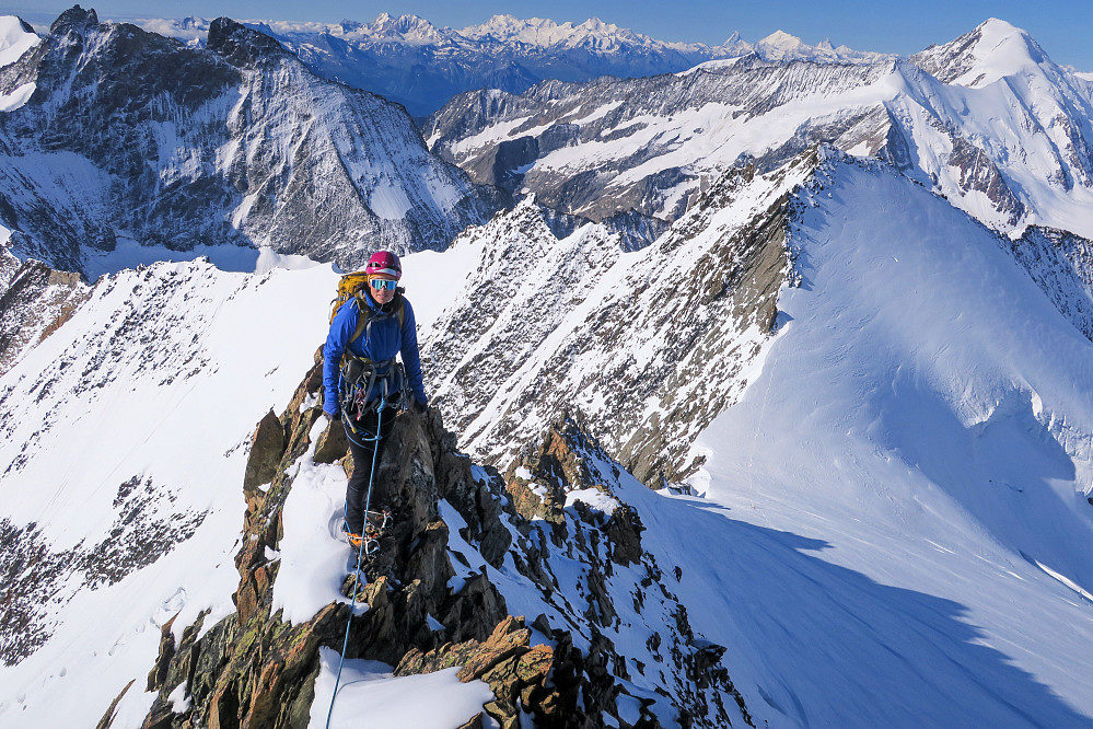 Me somewhere on the southwest ridge of the Gross Grunhorn. Truly spectacular surroundings! (photo: Graham Frost)