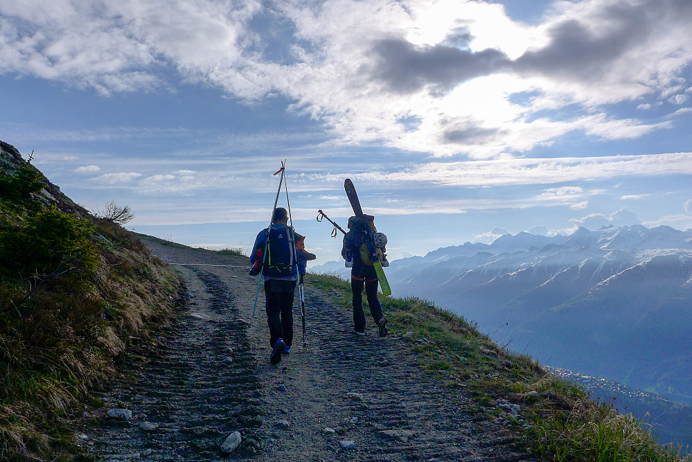 Walking up the track from Fiescheralp