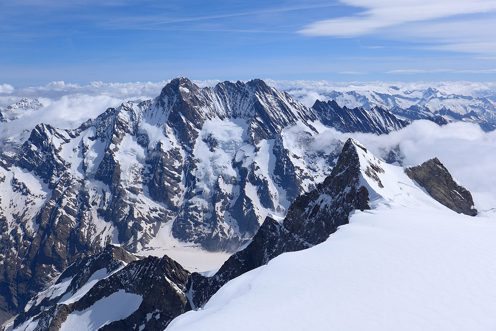 View toward the Schreckhorn and Lauteraarhorn